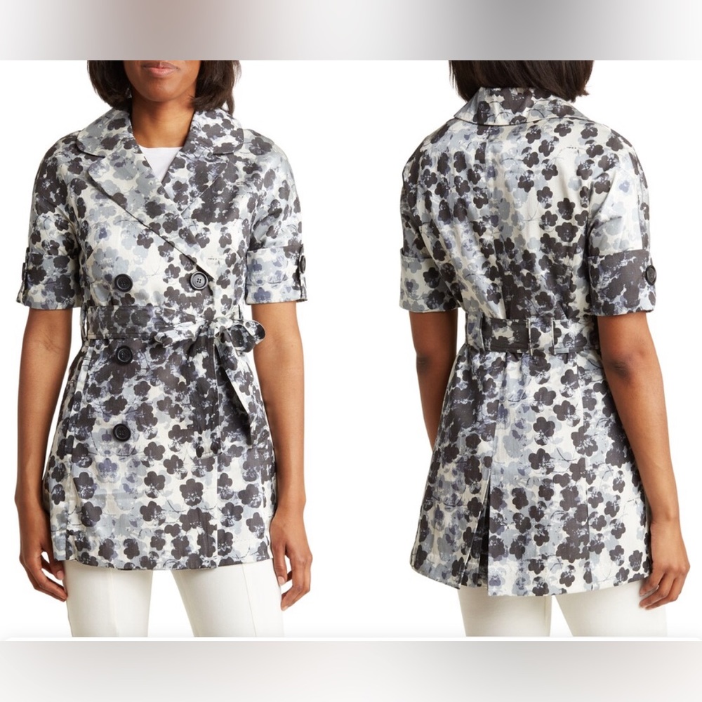 Vertigo Paris Double Breasted Short Sleeve Trench Coat/Mini Dress
